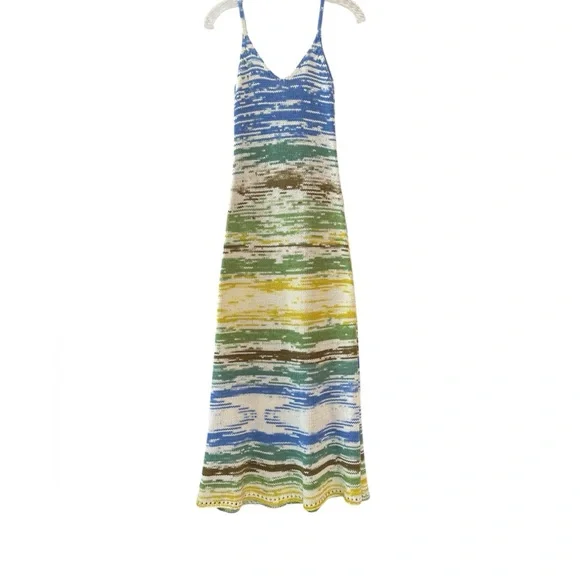 ZARA Long multicolored Knit summer dress crochet sweater Maxi dress size Small - Picture 2 of 11